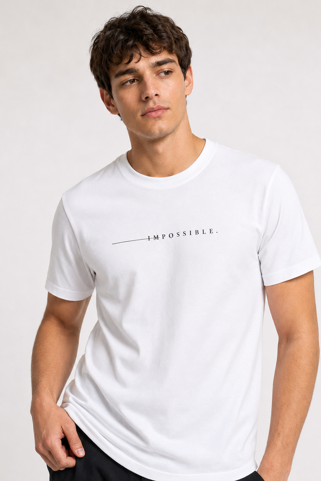 Impossible Typography Printed Regular-Fit Men T-Shirt – 210 GSM Cotton