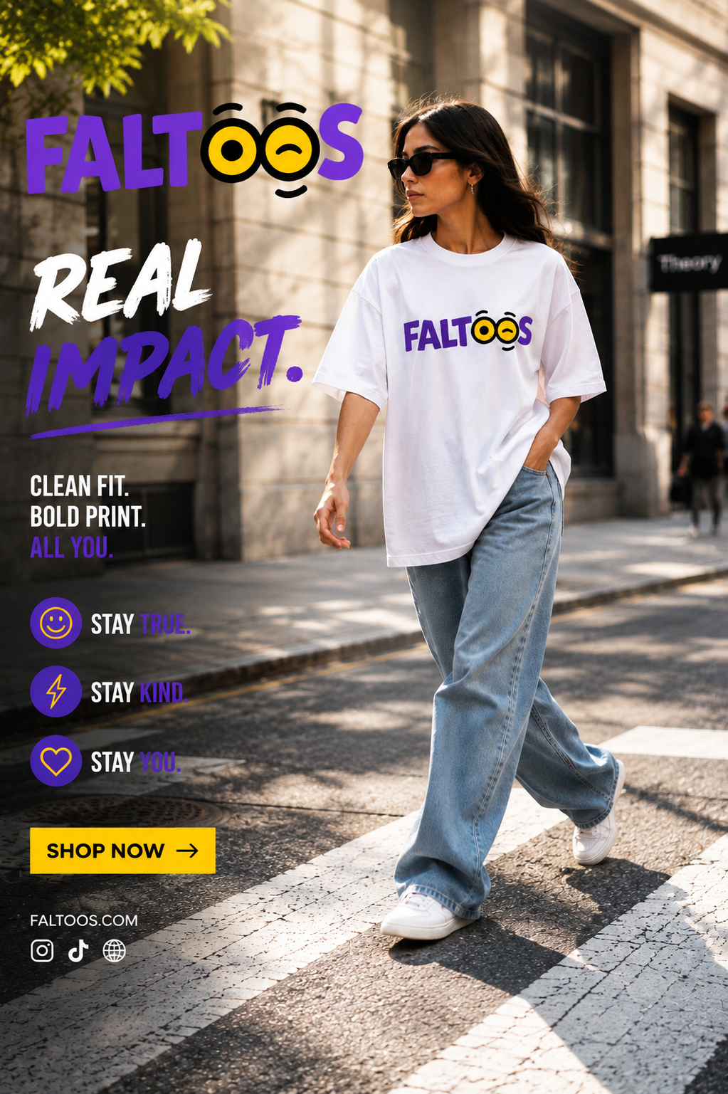 FALTOOS Graphic Printed Oversized Women T-Shirt